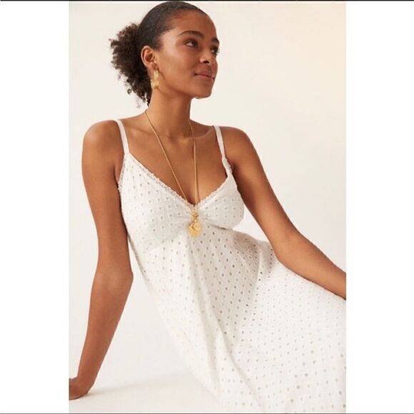 Anthropologie Forever That Girl Eyelet Maxi Dress Size S/P - Picture 4 of 9